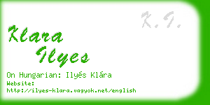 klara ilyes business card
